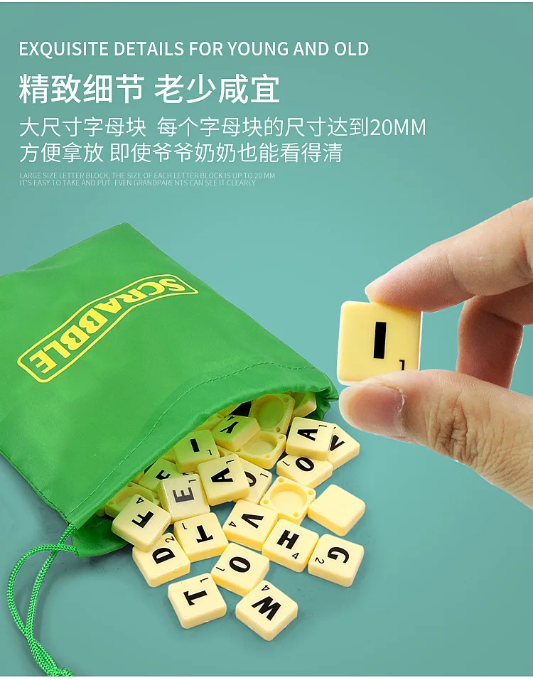 Nouveau Apprendre le mot anglais Intelligent Plastique Scrabbles Jeu de société Pop orthographe Jeu de vocabulaire Jouet d’apprentissage éducatif pour les enfants