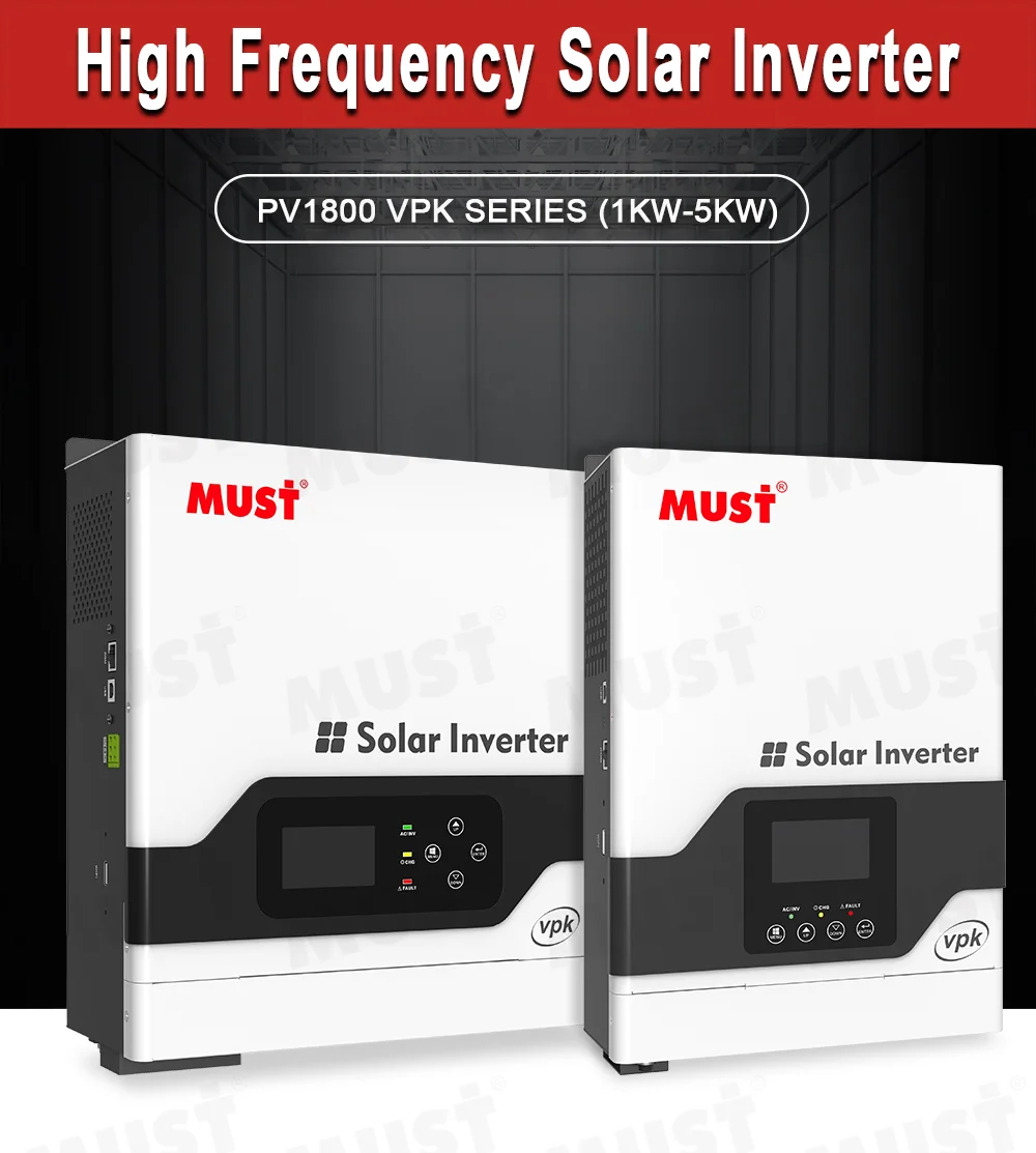 MUST 2000W Solar Inverter Off Grid Hybrid Solar Charge Controller Inverter All in One 75VDC PV Mppt 2kw 24VDC 230VAC