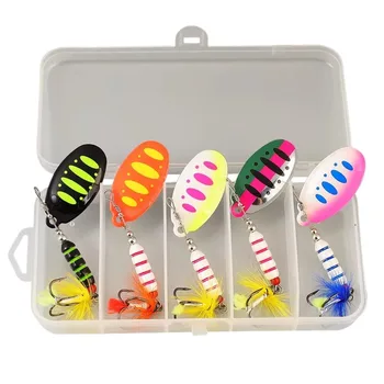 Cheery 7g 9cm Metal Spinner Bait Wobble Fishing Tackle for Bass Trout with Treble Hook Printed Condition for Perch in River – Metal Jig – view 2