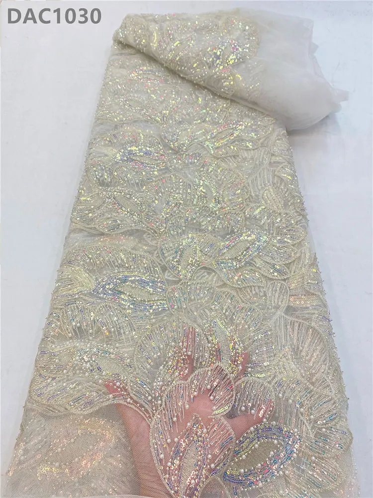 Hot Selling Polyester White Wedding Sequins Lace Fabrics Textiles ...