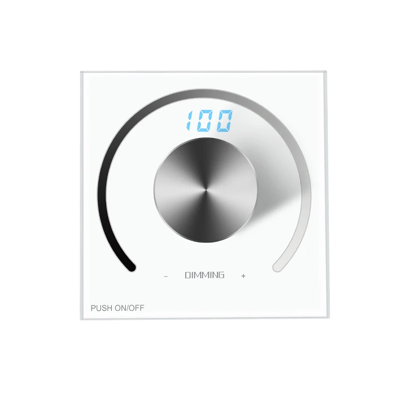 New Product DC12V DC24V Digital Display 4A 3 Channels Knob Panel Dimmer Switch Controller for Single Color Lights