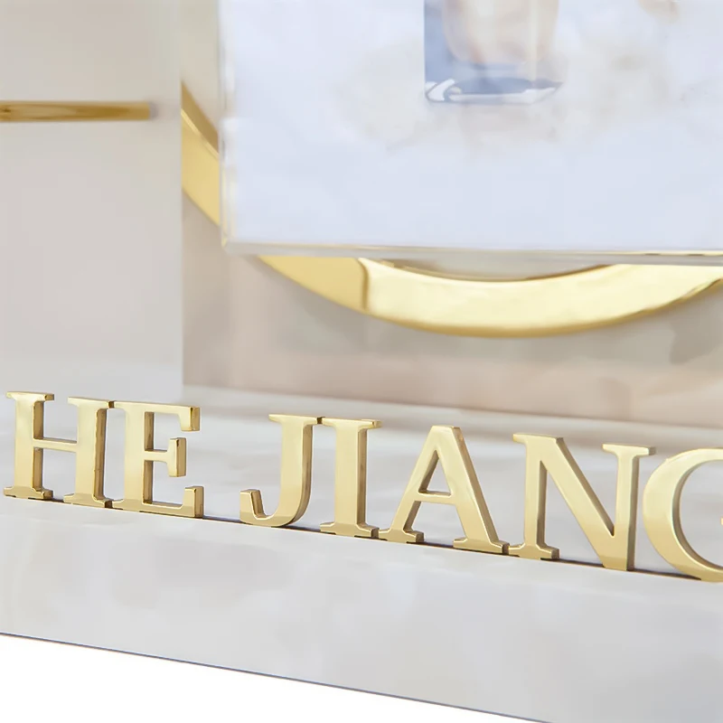 Luxury Style Custom Counter Top Display Cosmetic Perfume Essential Oil Led Acrylic Light Display Stand