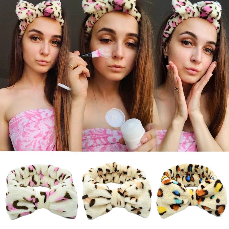 Colorful Fuzzy Bow Headband - Cute SPA Headbands for Women display picture 3