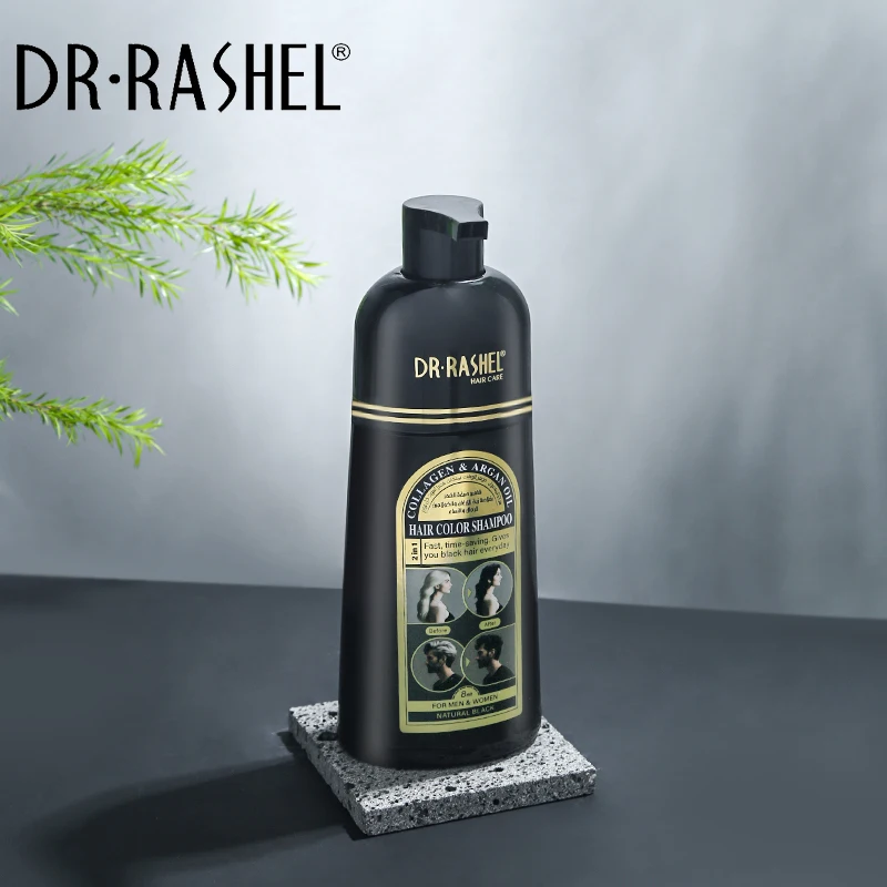 Dr Rashel Collagen Argan Oil Dark Brown Dye Hair Color Shampoo 400ml