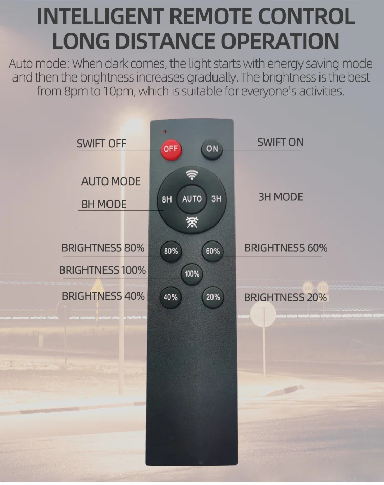 high demand export products  Ip65 Smart 100w solar street light all die-cast aluminum solar outdoor