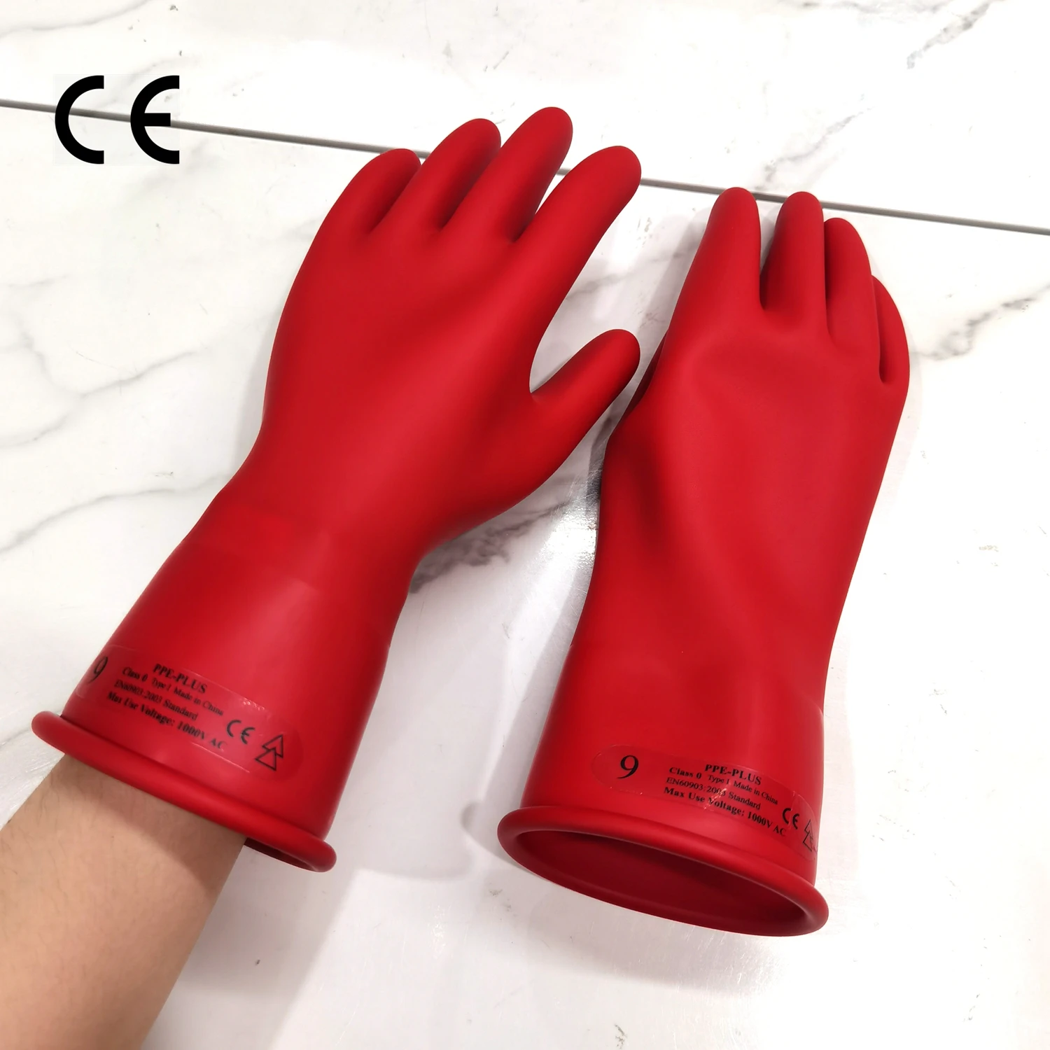 EN60903 Niederspannungs-Sicherheits-Isolierhandschuhe aus Gummi fr  Elektriker, 1000V