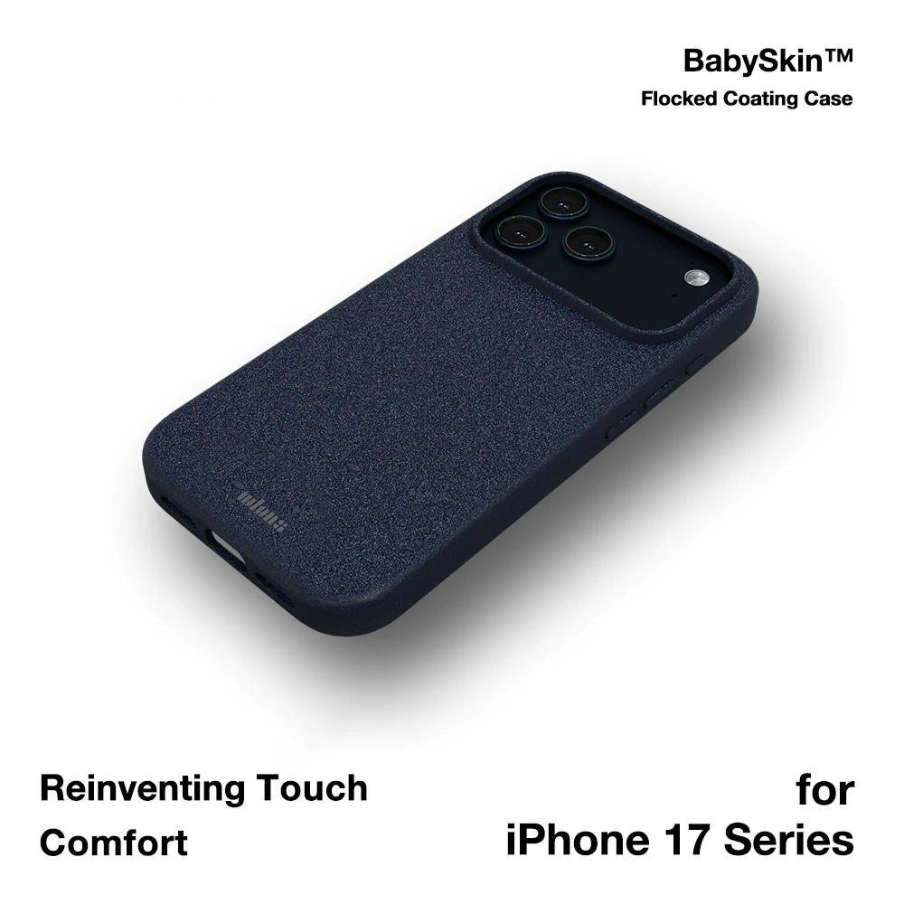 Funda magnética de TPU y PC con recubrimiento de pintura de terciopelo absorbente de impactos y carga magnética fuerte para la serie iPhone 17