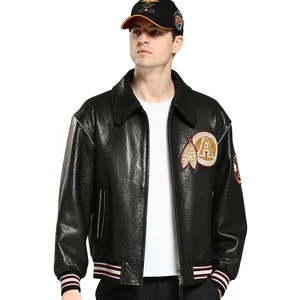 Custom Cowskin Real 100% Sheepskin Genuine  Men's Leather Jacket