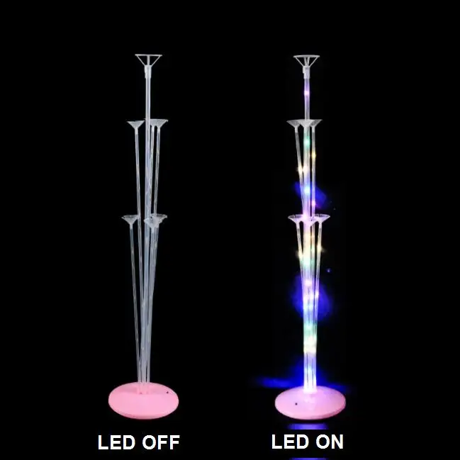 Party Decoration Large Transparent LED Balloon Stick Latex Balloon Stick Stand with LED