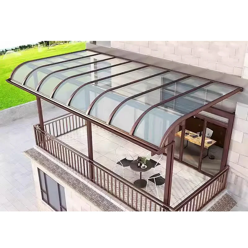 gemakkelijk te monteren gemakkelijk te installeren zonne-schaduw polycarbonaat bladen luifel voor terras