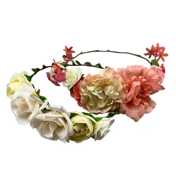 Festival floral tiara boho flower headpiece wedding bridal flower headband for women girl photo