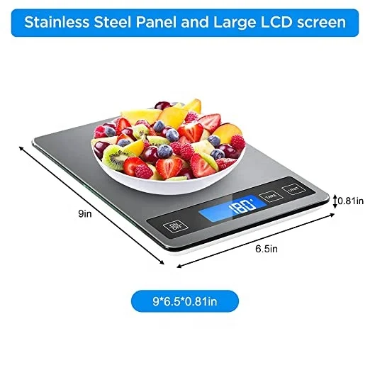 New Arrive Electronic Digital Weighing Kitchen Durable Stainless Steel Scale Food Scale 5kg 10kg 15kg Kitchen Scale
