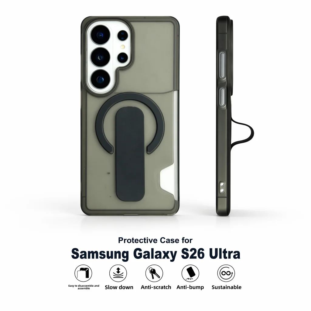 Magnetic Ring Matte Integrated Case for Samsung Galaxy S26 Ultra S25 Ultra S24 S25 Plus Shockproof Slim Cover with Card Slot