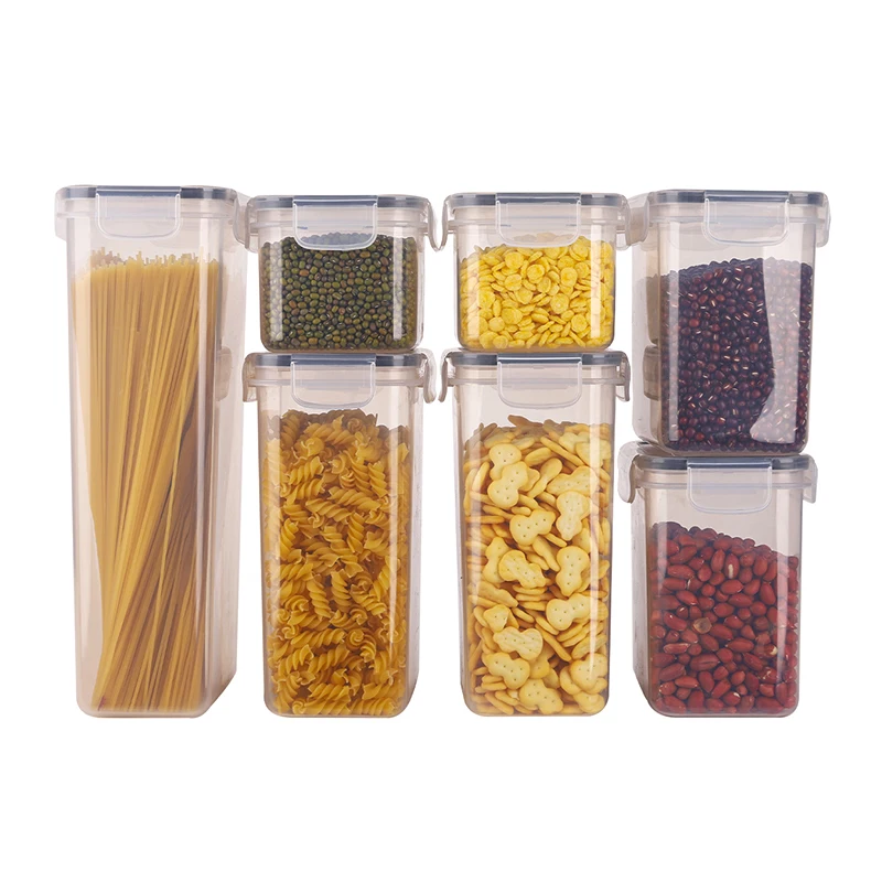 Contenore per alimenti ermetico vasetti trasparenti in plastica con coperchio facile da bloccare cucina dispensa organizzatore di cereali per Spaghetti  15