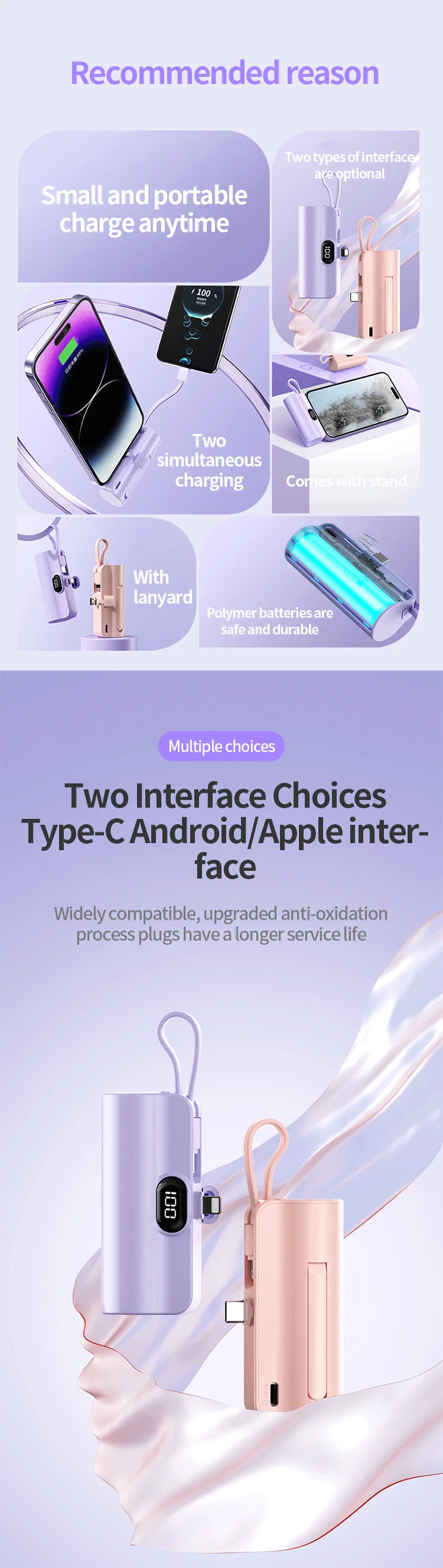 Best Seller New Design Universal Outdoor Mobile Phone Power Supply High Capacity 5000mah Slim