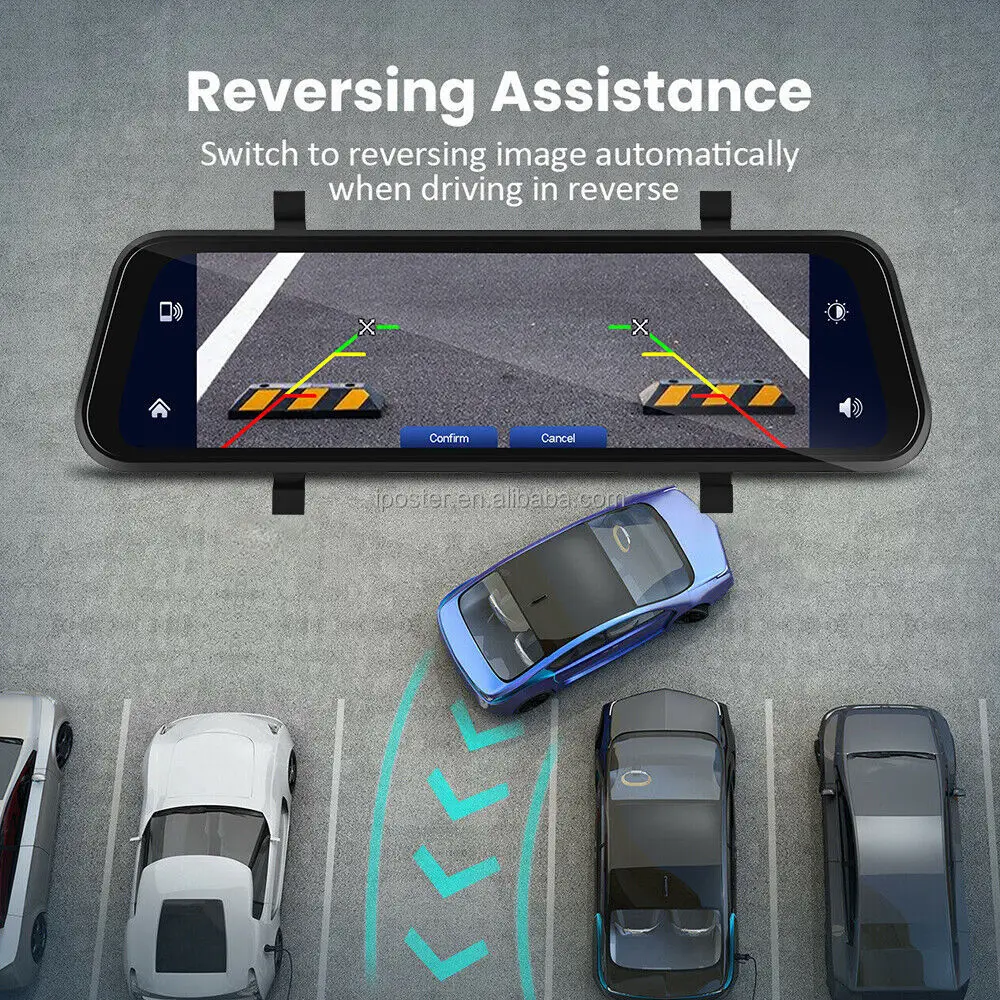 10 Inch Dual Dash Cam Wireless Carplay And Android Auto Car Dvr Wifi