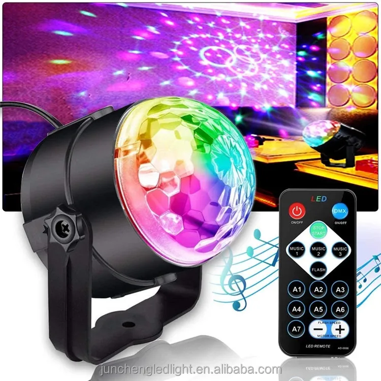 Artibetter Voice-Controlled RGB DJ Disco Ball Light – 6W USB LED Stage Lamp With Sound Activation, Mini Size For Parties