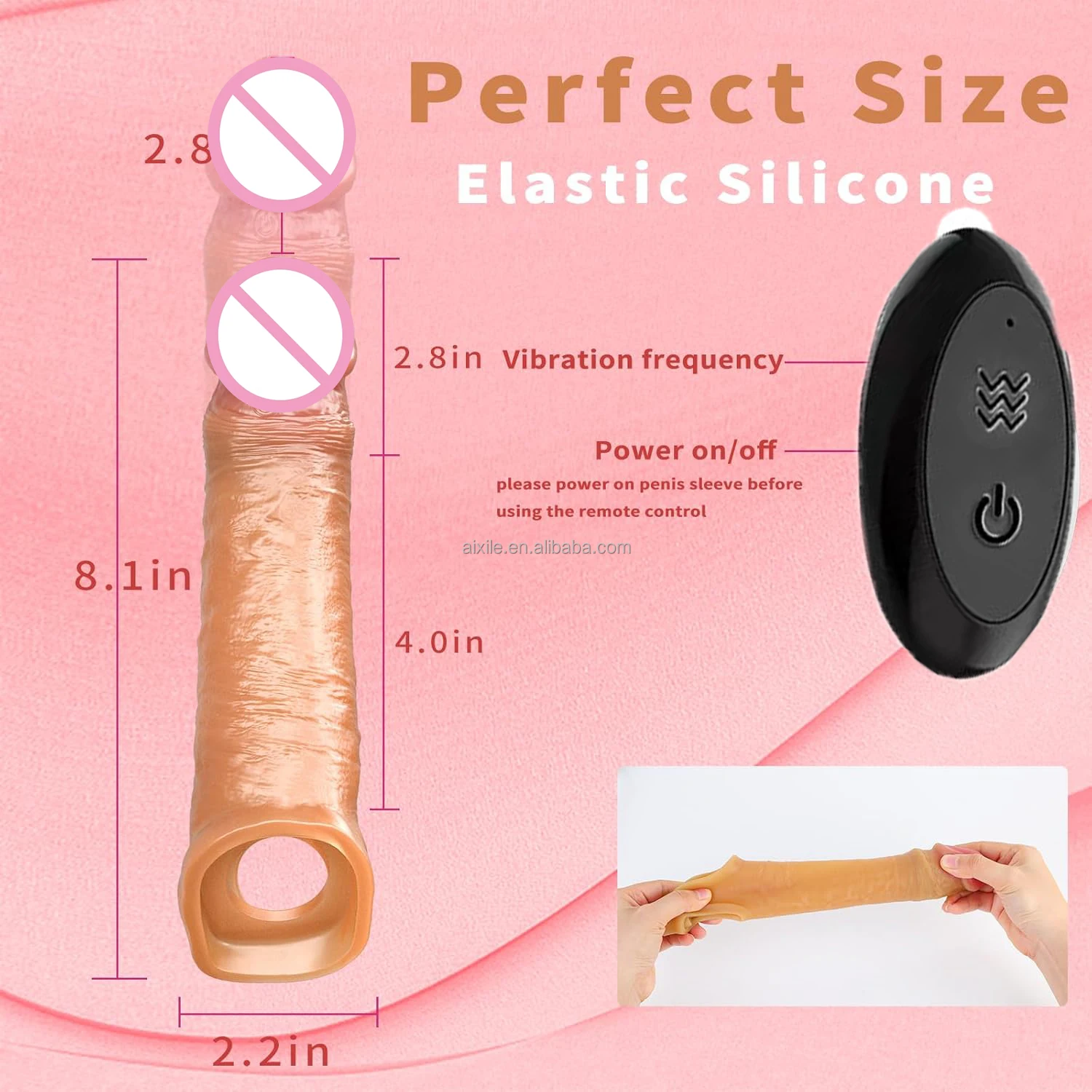 Vibrating Cock Ring Sex Toys for Men Male Sex Toys Penis Sleeve Cock Sleeve  With Remote Control Penis Extender Adult Toys