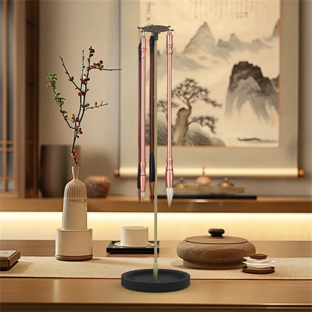 Латунный держатель для кистей каллиграфии с 6 иглами и чернилами