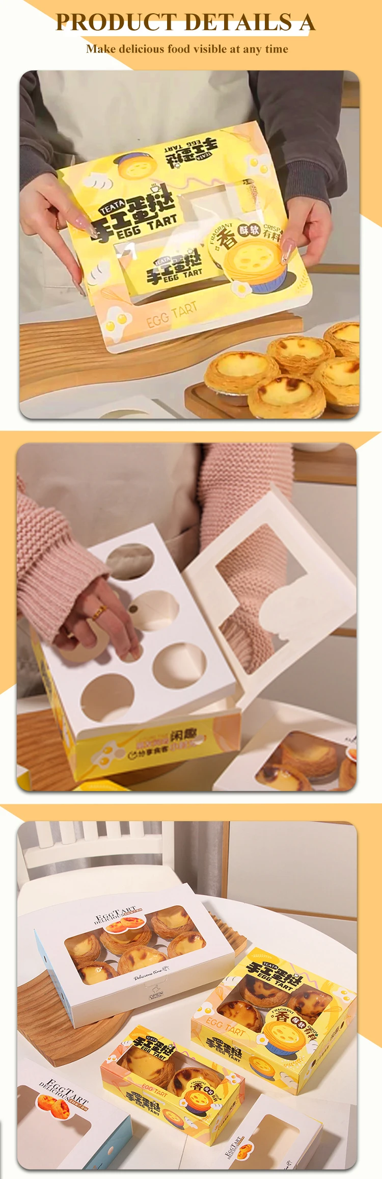 Customizable White Rectangle Food Box for Sweet Treats