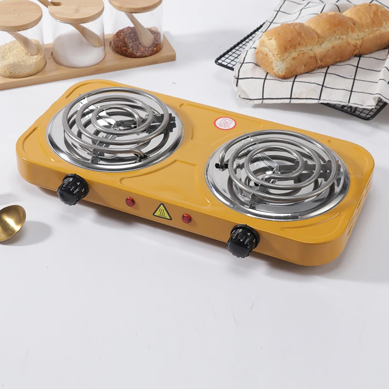 Multi Function Adjustable Temperature 2 Burner Electric Hot Plate for Cooking