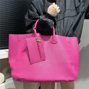 Small MOQ logo Leather Handbags for Women Wholesale PU Leather Tote Bag Large Capacity Hand Bags