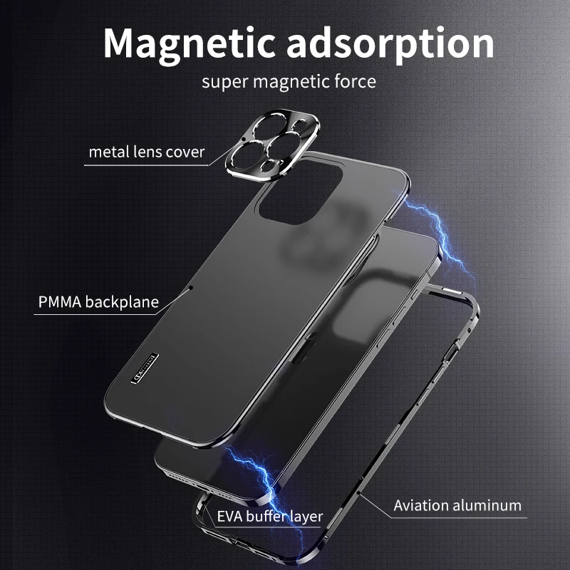 Aluminium Luxury Ultra Thin Phone Case For Iphone 14 Pro Max Metal Back