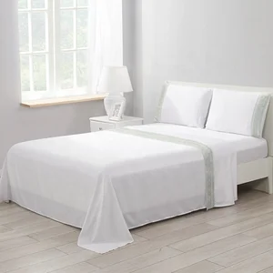 Aoka Wholesale Oeko-Tex Luxury King Size Crochet Lace Design Comfortable Microfiber Bed Sheet Bedding Sets