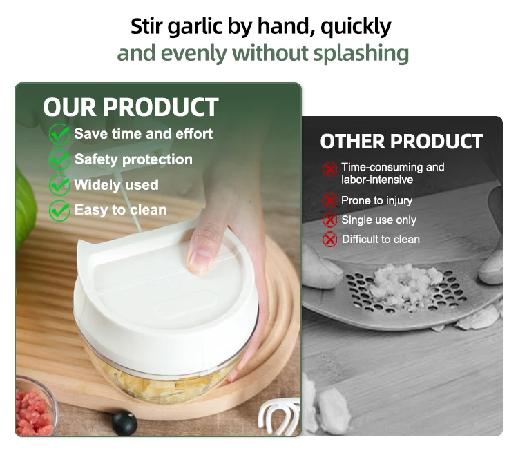 Mini Cordless Hand Pull Food Processor Salad Tool Adjustable High Speed Vegetable Chopper Garlic Cutter_voghion.com