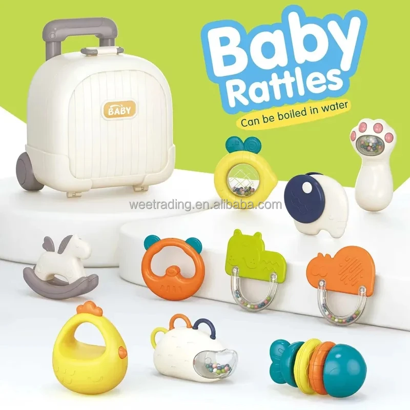 Early Educational Toy Baby Soft Rubber Rattles Toys Can Be Gnawed