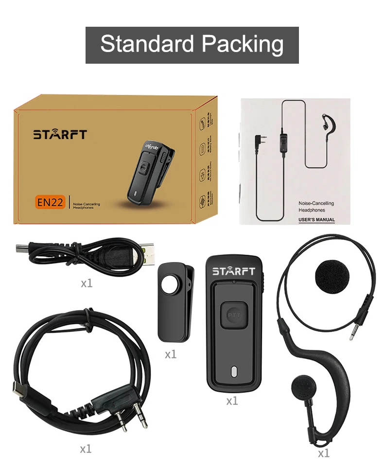 Wholesale Wired Two Way Radio Headset AI Noise Reduction Earpiece