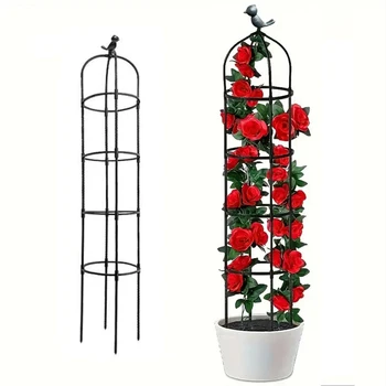 Spot European style upright style flower frame balcony potted climbing rose rust-proof plastic metal plant frame