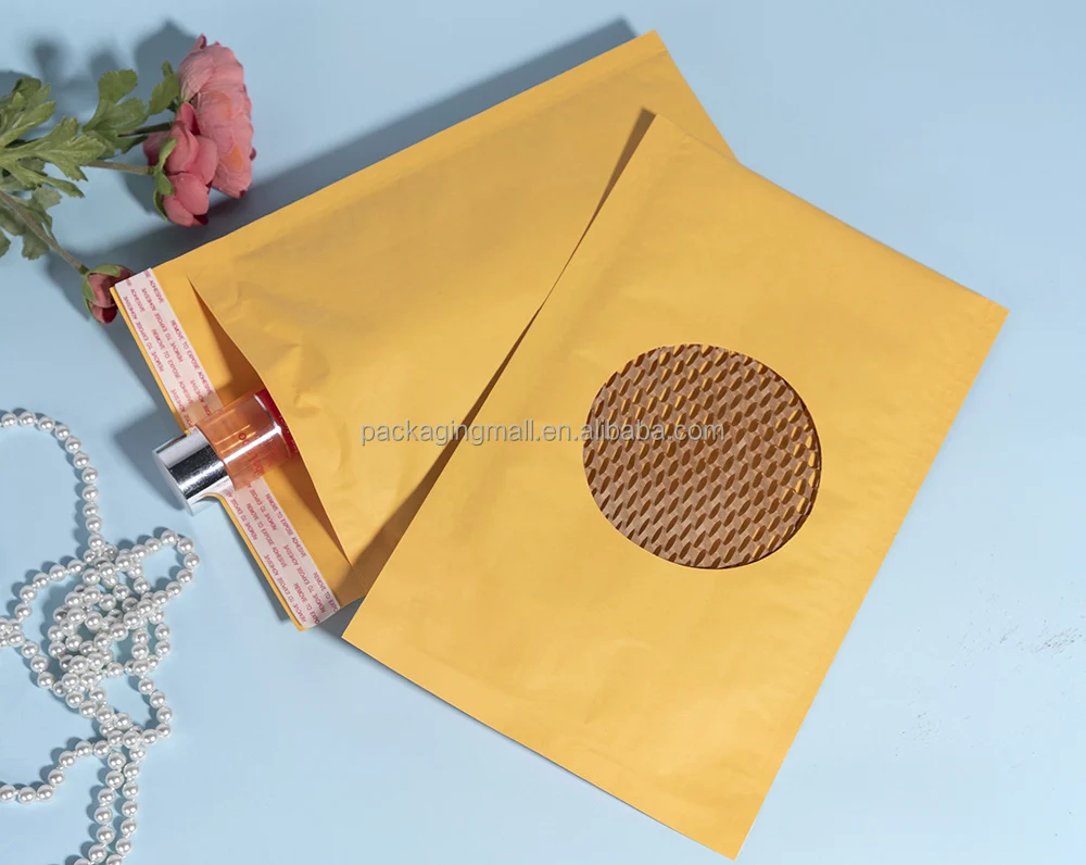 Compostable Honeycomb Padded Kraft Paper Express Envelope Biodegradable ...