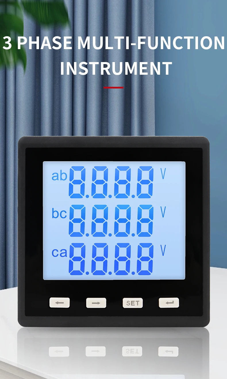 400v 3 Phase Power Meter Rs485 5a Digital Multifunction Lcd Ac Current