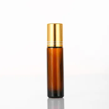 Hot Product 10ml attar with steel ball amber glass roll on roller essential oil perfume bottles
