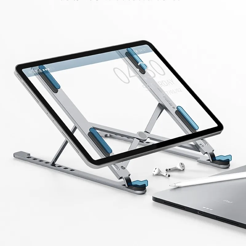 Boneruy Foldable Portable Desktop Computer Laptop Stand Aluminum 8  Level Angle Adjustable Height Laptop Mount
