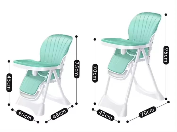 New Multifunctional Stainless Steel Baby Dining Chair Height Adjustable Safety Toddler Feeding High Chair