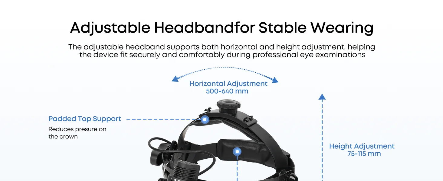 BIO200 Binocular Indirect Ophthalmoscope Headband Mount Black Adjustable Optics Instrument Rightway Optical