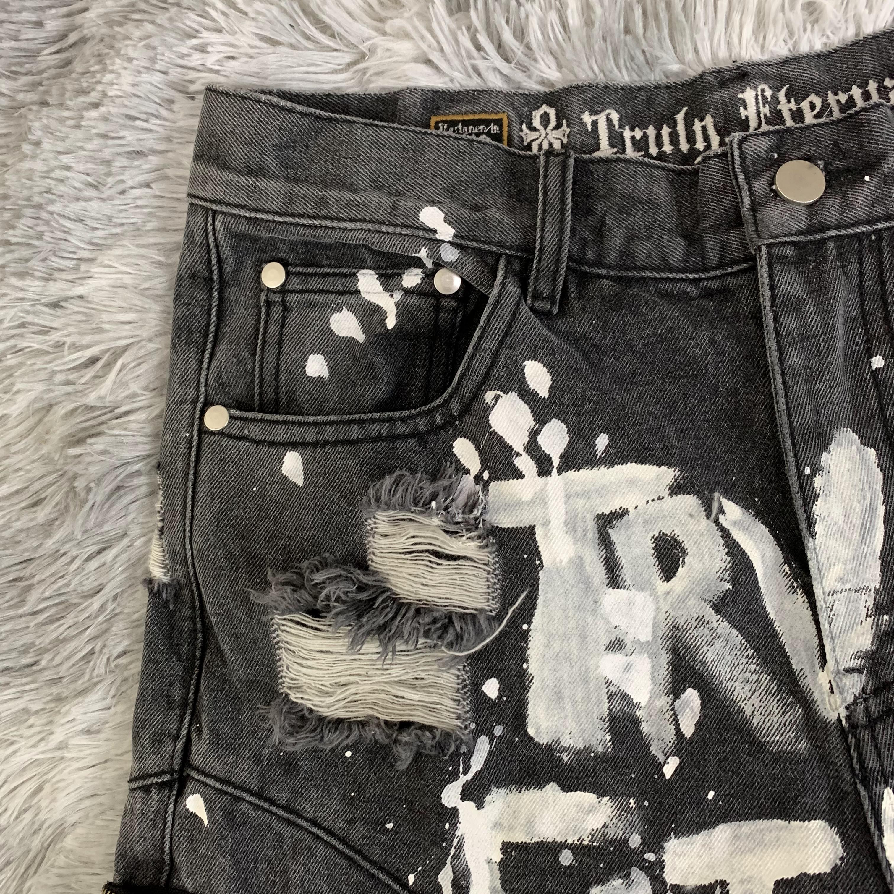 パンツ L.A. GATE custom jorts DENIMGUYS Men Streetwear Jorts - Custom Graffiti Paint