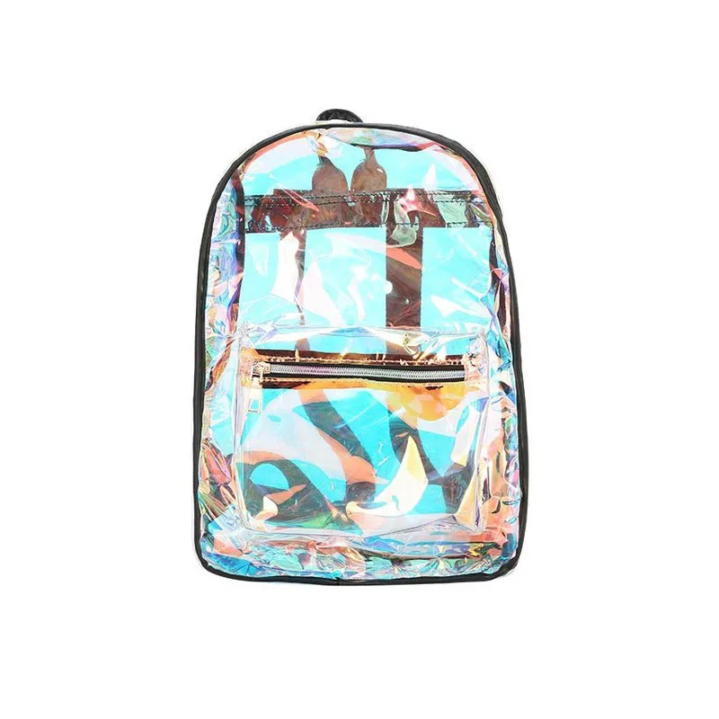 clear holographic backpack