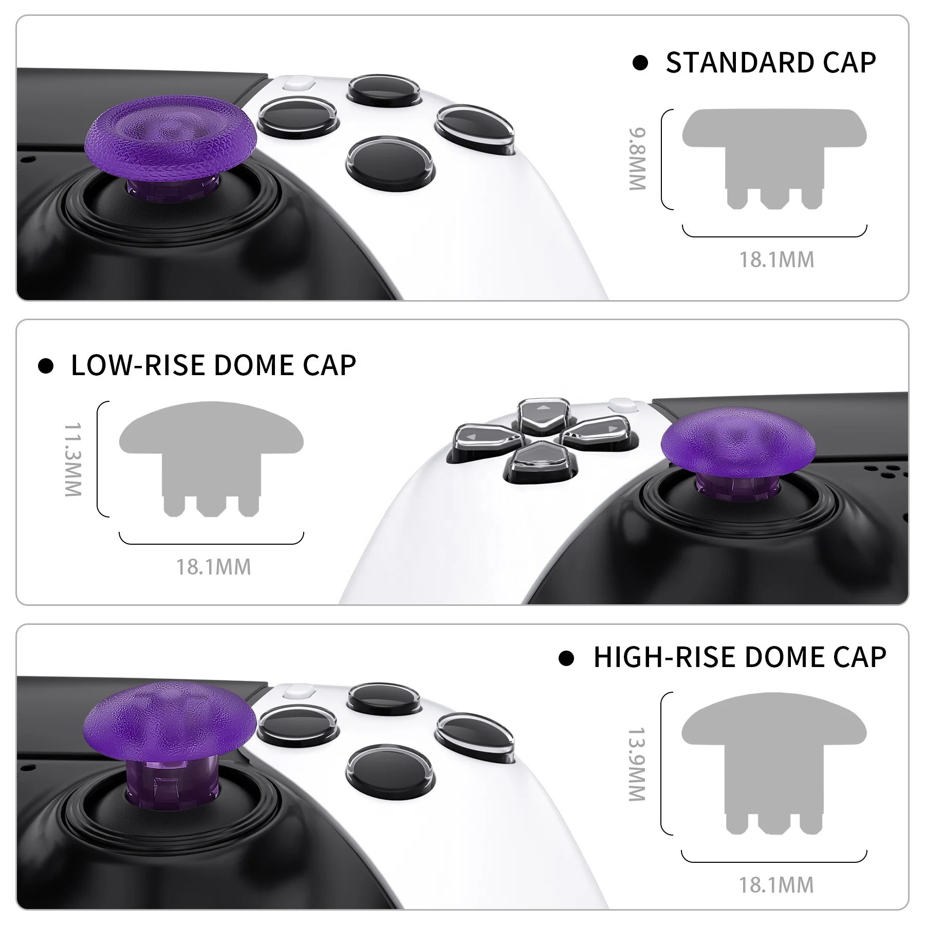 EXtremeRate Removable Swap Analog Stick Button Mod Kit Joystick Thumbstick Cover for PS5 Edge Controller