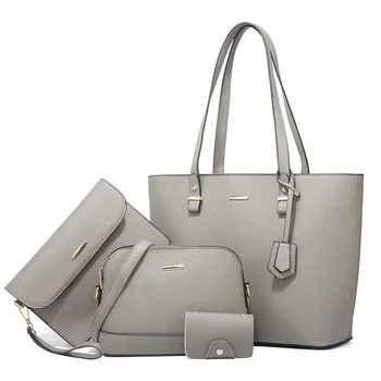 Manufacture 4 in 1 set Women Fashion Handbags Top Handle Satchel Purse Set Wallet Tote Bag Shoulder Bag