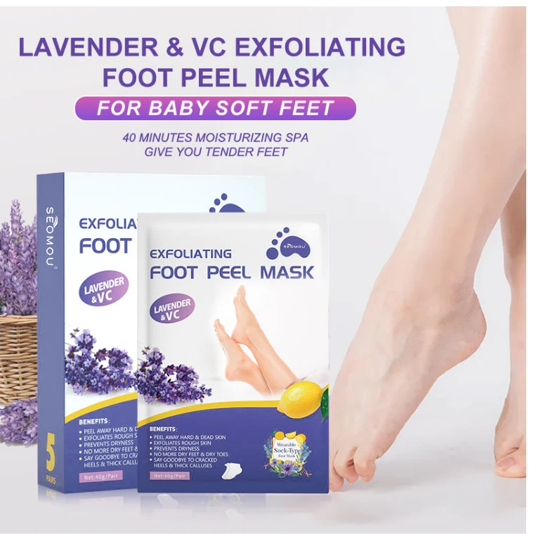 Private Label Lavender Vc Removal Calluses Crack Heel Exfoliating Sock ...