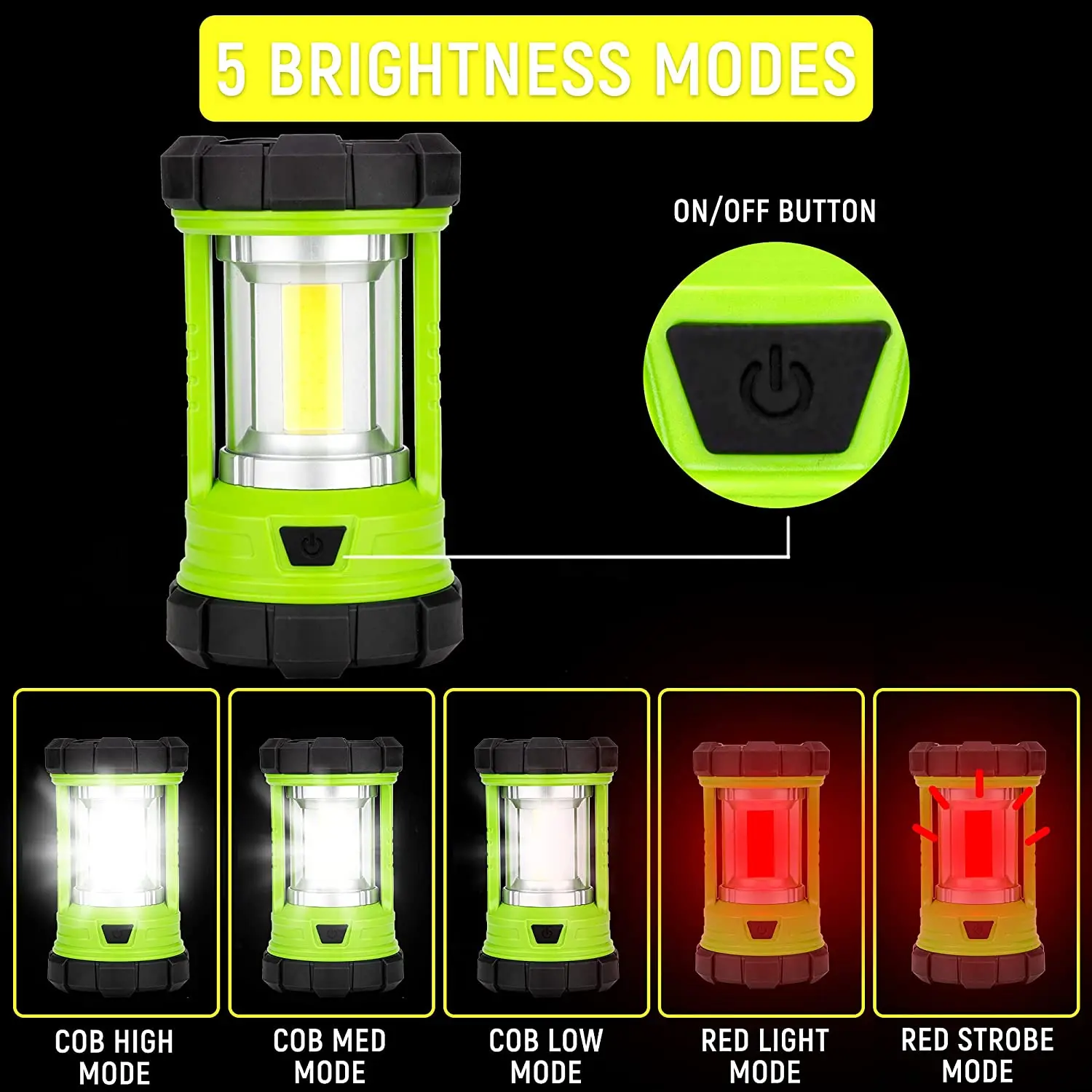 3000LM 5 Light Modes Portable Waterproof Rechargeable LED Camping Lantern Light Impact-Resistant Emergency Flashlight Lantern factory