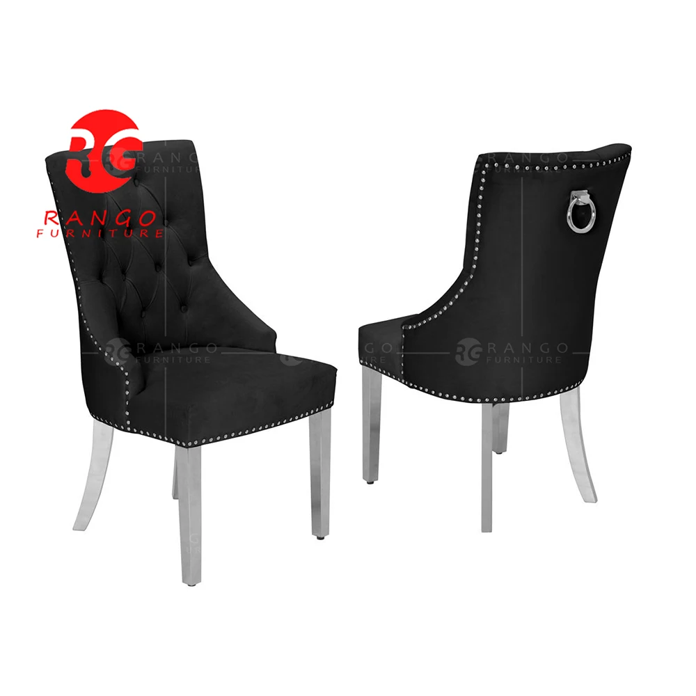 velvet knocker back dining chairs