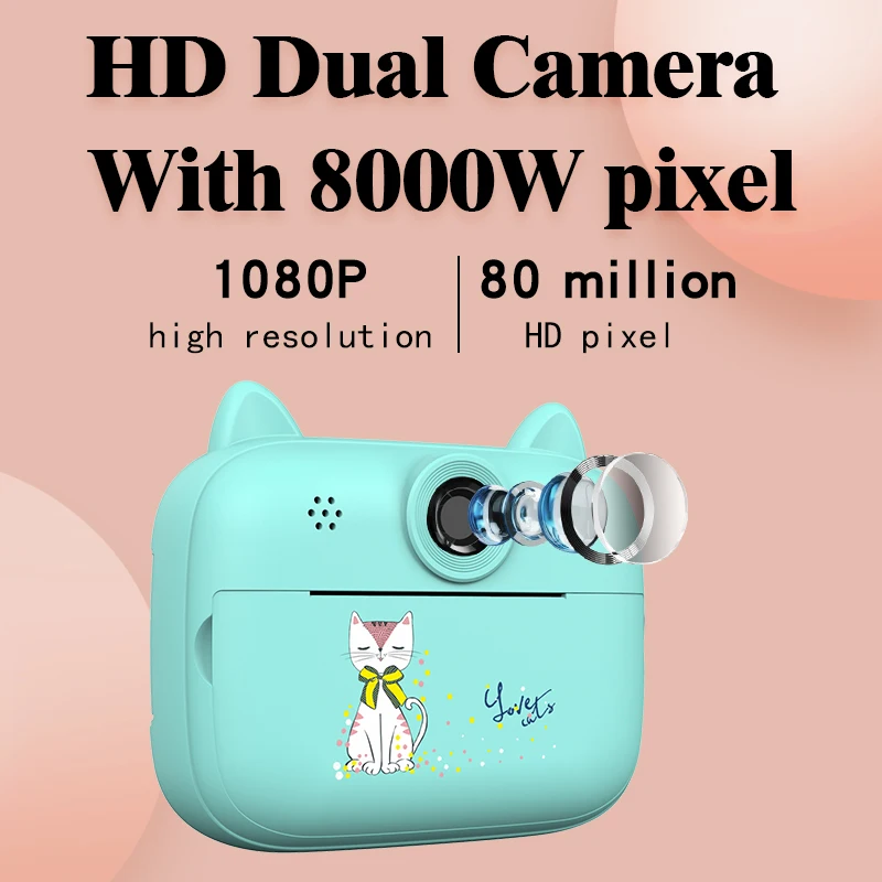 Portable Mini Thermal Label Printer  58mm USB Interface Photo Barcode Compatible Max Paper Size Wireless Colorful