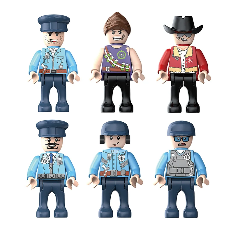 COGO Kids Plastic DIY Build Block Bricks Police Station Helicopter Building Blocks Toys Set