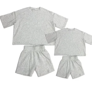 Children Toddler Clothing Oversized T Shirt Bike Shorts Women Girl Summer Set Mommy and Me Outfits