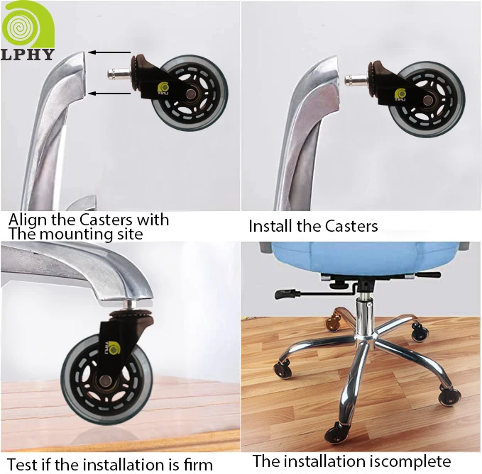 3 Inch Heavy Duty 600lbs Trolly Wheel Nylon Polyurethane Stem Casters