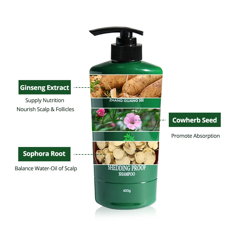 
Профессиональный экстракт женьшеня Травяной Уход за волосами против выпадения волос шампунь 